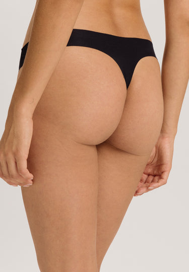 Invisible Cotton Cotton Blend Thong | Black 71242-019